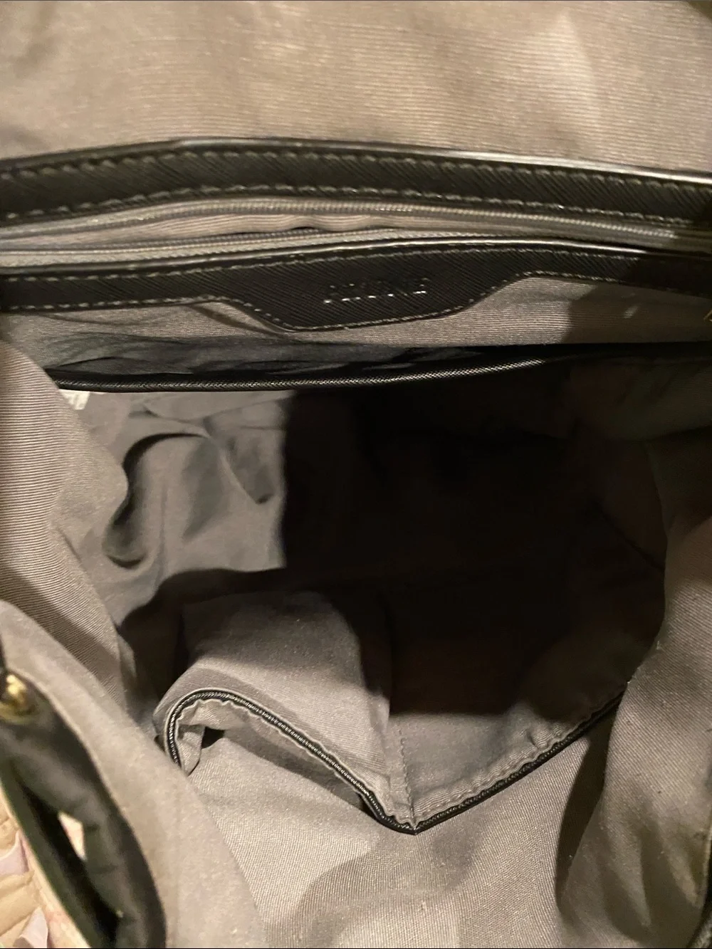 Prune Black Backpack with Gold-Tone Accents